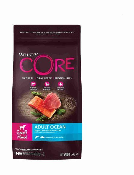 Wellness Core - Сухой корм для мелких пород собак, с лососем и тунцом 1,5кг