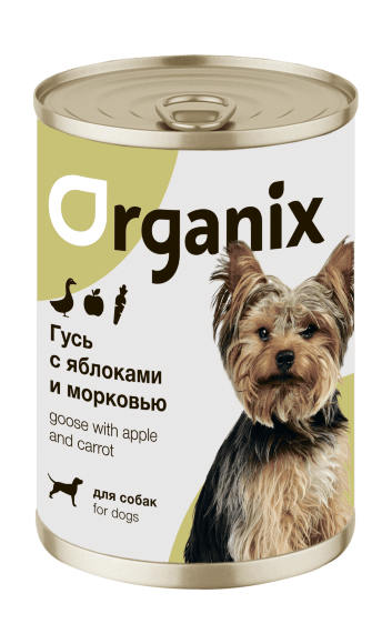 Organix - Консервы для собак, Фрикасе из гуся с яблоками и морковкой
