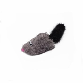 Tappi - Игрушка для кошек, мышка с кошачьей мятой и хвостом из натурального меха норки, серая