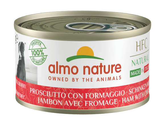 Almo Nature Итальянские рецепты - Консервы для собак, Ветчина и Сыр 95гр