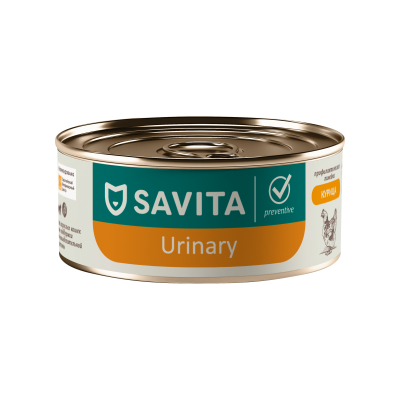 Savita Urinary - консервы для кошек с птицей, Профилактика мочекаменной болезни, профилактика, 100 гр