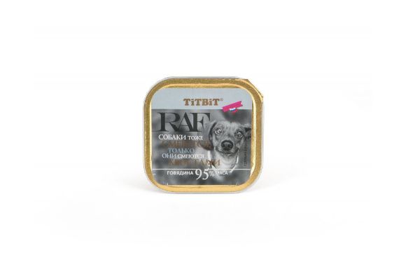 10996.580 TiTBiT RAF - Pashtet dlya sobak s govyadinoi 100 gr kypit v zoomagazine «PetXP» TiTBiT RAF - Паштет для собак с говядиной 100 гр