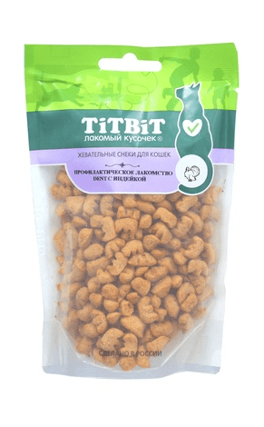 TiTBiT - Лакомства для кошек, жевательный снек, с Индейкой, 40 гр