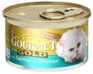 Gourmet Gold кусочки в подливке с лососем и цыпленком 85гр