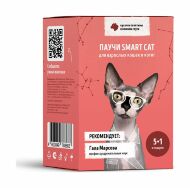 Smart Cat - Паучи для взрослых кошек и котят, Набор паучей 5+1, кусочки Телятины в нежном соусе, 510 гр