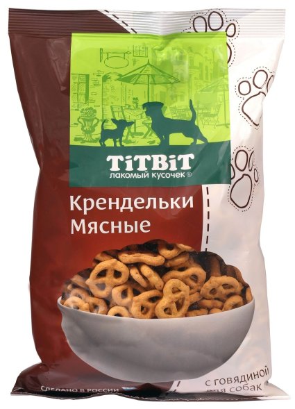 TiTBiT - Лакомства для собак, печенье Крендельки мясные с говядиной