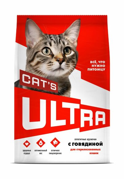 55862.580 Ultra - Syhoi korm dlya sterilizovannih koshek, s govyadinoi kypit v zoomagazine «PetXP» Ultra - Сухой корм для стерилизованных кошек, с говядиной