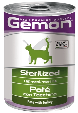 Gemon Cat Sterilised - Консервы для стерилизованных кошек паштет индейка 400г