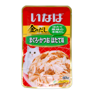 INABA - Консервы для кошек  в желе Микс тунцов сгребешком 60гр