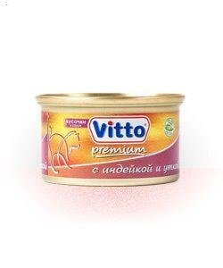 Vitto - Консервы для кошек с индейкой и уткой 85г