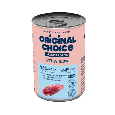 Original Сhoice Monoprotein (Монопротеин) - Консервированный корм для собак всех пород, Утка 340 гр