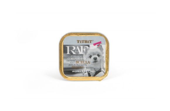 10995.580 TiTBiT RAF - Pashtet dlya sobak s indeikoi 100 gr kypit v zoomagazine «PetXP» TiTBiT RAF - Паштет для собак с индейкой 100 гр