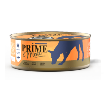 Prime - Консервы для собак, Курица с Лососем, Филе в желе, 325 гр
