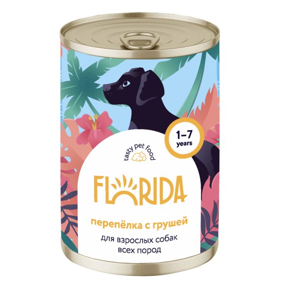 Florida - Консервы для собак, Перепёлка с Грушей