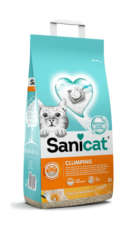 Sani Cat - Комкующийся наполнитель с активным кислородом, с ароматом Ванили и Мандарина, 6.9 кг