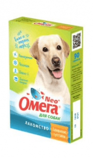 Омега NEO+ - Лакомство для собак, Здоровые Суставы, с Глюкозамином и Коллагеном, 90 таб.