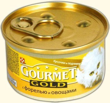 Gourmet Gold - кусочки в подливке с форелью и овощами 85гр