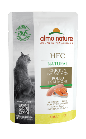 Almo Nature HFC Natural - паучи для кошек Курица с лососем 55гр