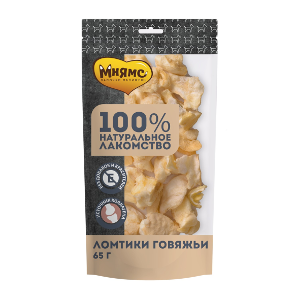Мнямс - Лакомство для собак, Ломтики Говяжьи, 65г