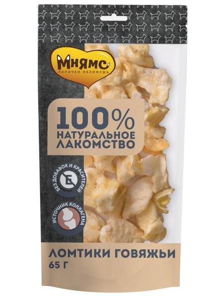 Мнямс - Лакомство для собак, Ломтики Говяжьи, 65г