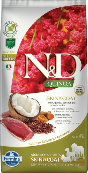 Farmina N&amp;amp;D Quinoa - Сухой корм для собак для здоровья кожи и шерсти, Утка и Киноа