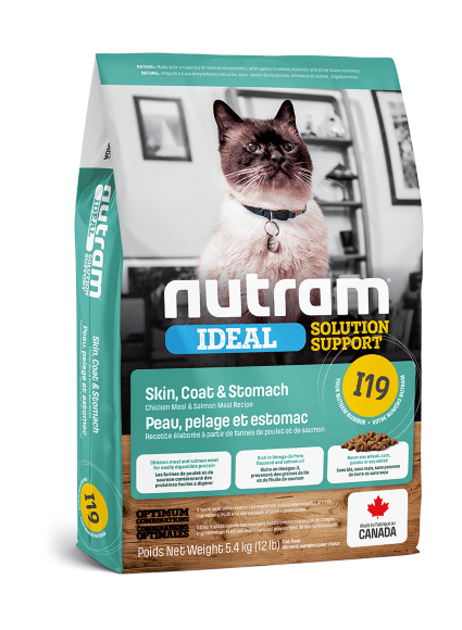 Nutram I19 Skin, Coat and Stomach - Сухой корм для кошек с чувствительной кожей, шерстью и пищеварением