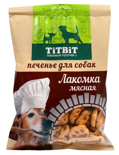 TiTBiT - Лакомства для собак, печенье Лакомка мясная с бараниной
