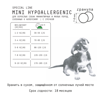 AJO Hypoallergenic Mini - Сухой корм для взрослых собак маленьких пород при пищевой аллергии, с Индейкой и Гречкой