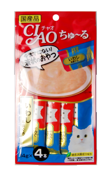 INABA - Лакомство для кошек, иваси и тунец 14гр*4