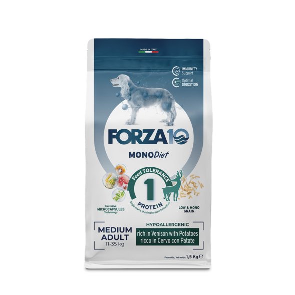 Forza10 - MonoDiet (МоноДиета) - Сухой корм для взрослых собак средних пород, с Олениной и Картофелем