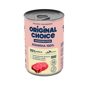 Original Сhoice Monoprotein (Монопротеин) - Консервированный корм для собак всех пород, Конина 340 гр