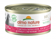 Almo Nature HFC Natural - Консервы для кошек с курицей и печенью 75% мяса