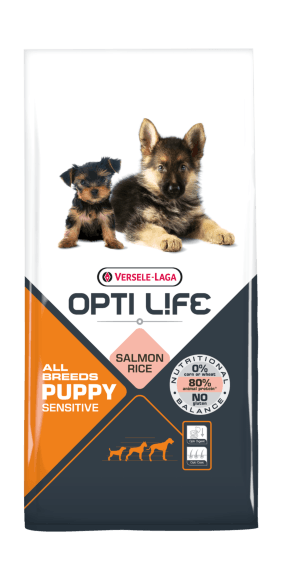 9119.580 Opti Life Sensitive Puppy - syhoi korm dlya shenkov s chyvstvitelnim pishevareniem 13 kg, 25 kg, 1 kg. Zoomagazin PetXP 5410340311622bigpack.png