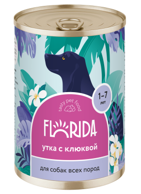 Florida - Консервы для собак, Утка с Клюквой Florida - Консервы для собак, Утка с Клюквой