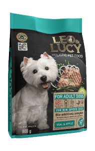 Leo & Lucy - Сухой корм для собак мини пород, с Телятиной, Яблоком и Биодобавками, 800 гр