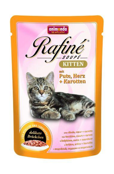 Animonda Rafine Soupe Kitten - паучи для котят с индейкой, сердцем и морковью 100гр