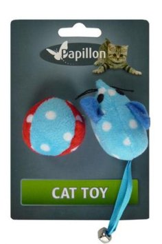 Papillon - Набор игрушек для Кошки Мячик + Мышка