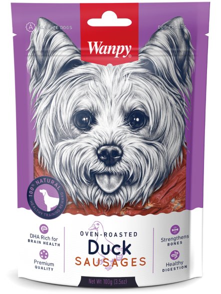 Wanpy Dog - лакомство утиные сосиски 100 г