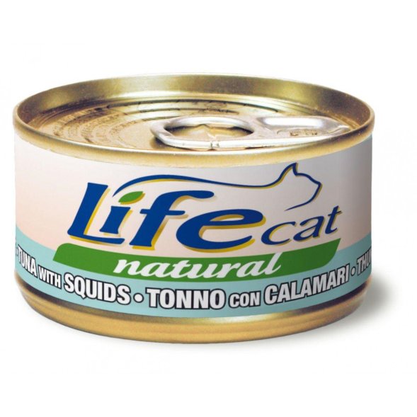 LifeCat - Консервы для кошек с тунцом с осьминогом в бульоне 70 гр/