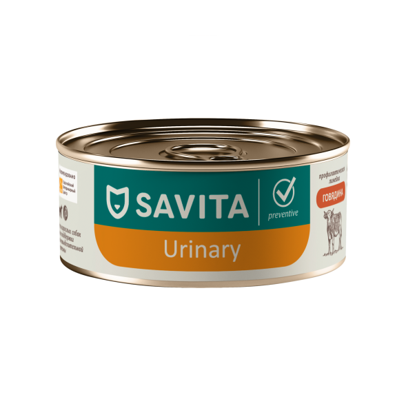Savita Urinary - консервы для собак с говядиной, Профилактика мочекаменной болезни, профилактика, 100 гр