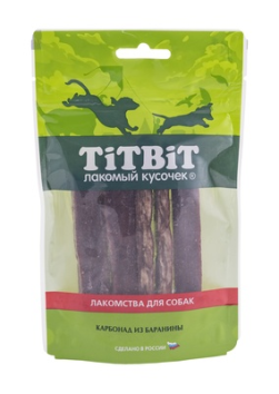 TiTBiT - Лакомство для собак, золотая коллекция, Карбонад из баранины, 70 гр