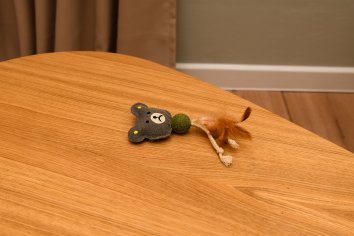 PetSHOP - Игрушка для кошек, шарик из кошачьей мяты с игрушкой и перьями, 15 см