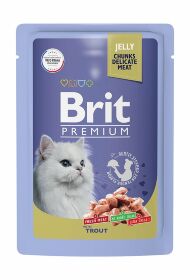 Brit - Пауч для взрослых кошек, С Форелью, в желе, 85 гр