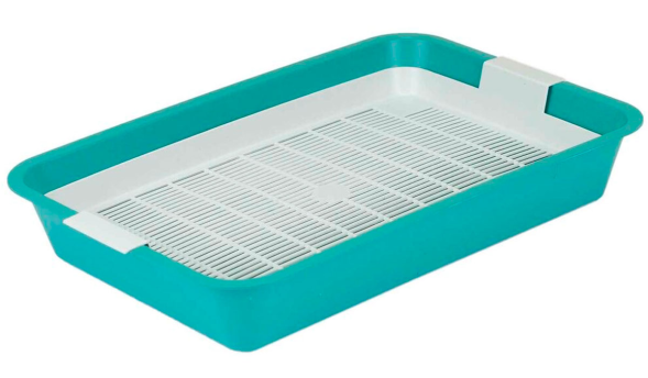 Homecat №2 - Туалет для кошек с сеткой, бирюзовый, 40х26х6,5 см