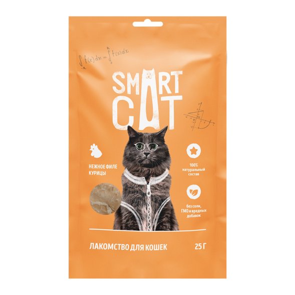 Smart Cat - лакомство для кошек &amp;quot;Нежное филе курицы, приготовленное на пару&amp;quot; 25гр