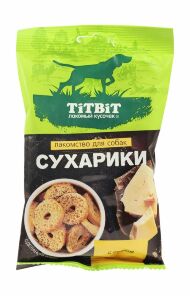 TiTBiT - Лакомства для собак, сухарики с сыром