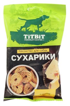 TiTBiT - Лакомства для собак, сухарики с сыром