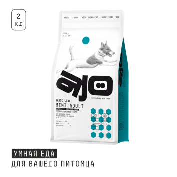 AJO Mini Adult - Сухой корм для взрослых собак маленьких пород, с Курицей и Гречкой