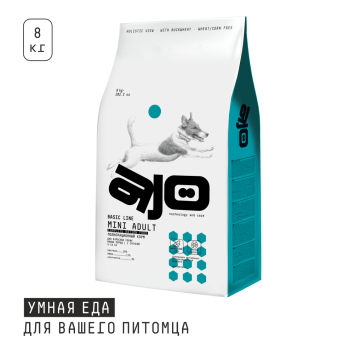 AJO Mini Adult - Сухой корм для взрослых собак маленьких пород, с Курицей и Гречкой