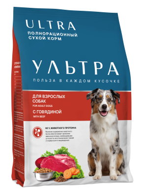 Ультра - Сухой корм для взрослых собак, с говядиной Ультра - Сухой корм для взрослых собак, с говядиной
